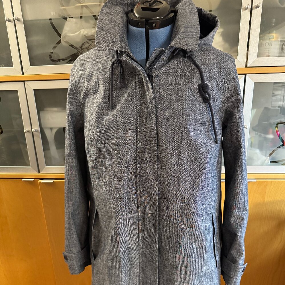 Seasalt Cornwall Cloudburst Mac Raincoat Tin Cloth Waterproof Jacket UK 16/US 12 - Picture 2 of 14